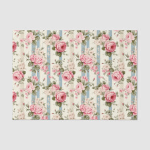 Papel De Seda Rosas Chique Vintage