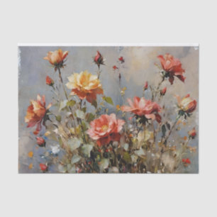 Papel De Seda Rosas Coloridas Decoupagem Aquarela