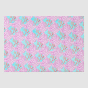 Papel De Seda Rosas Coloridos Brancos