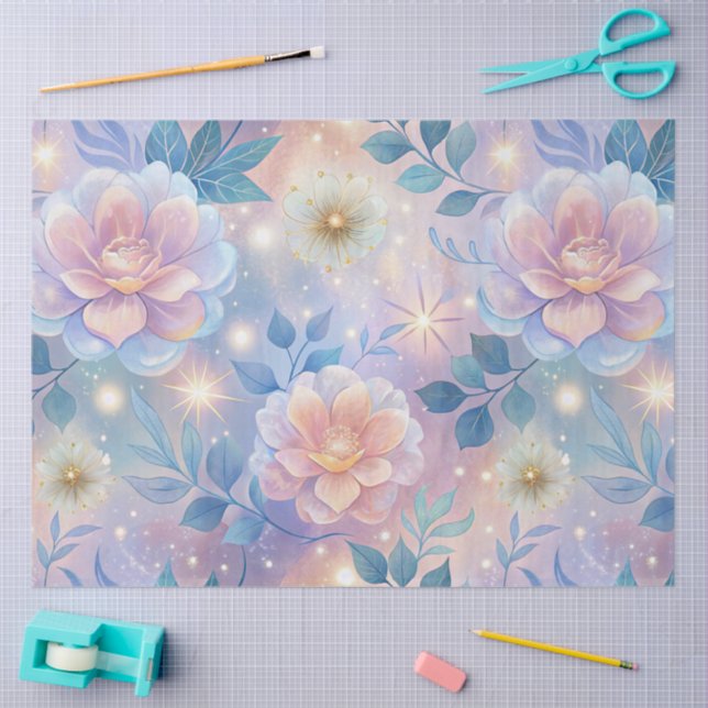 Papel De Seda Rosas Cor-de-Rosa  (Arte )