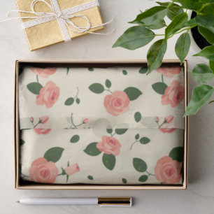 Papel De Seda Rosas Cor-de-Rosa Bonitas Padrão Rosa Pastel