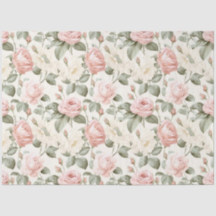 Papel De Seda Rosas da Série Cottage Chic Design 4