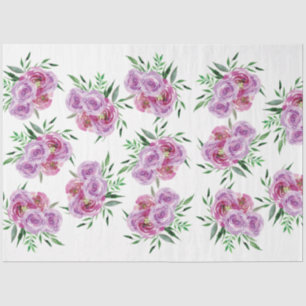 Papel De Seda Rosas de ameixas roxas e de pérolas