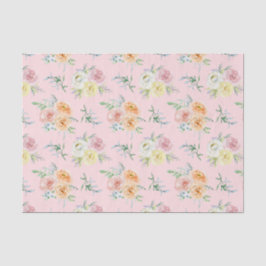 Papel De Seda Rosas de aquarela a rosa