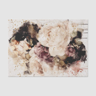 Papel De Seda Rosas de Aquarela Distintas