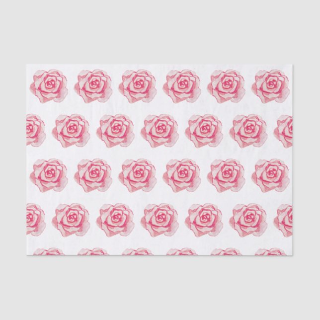 Papel De Seda Rosas de Aquarela Rosa (Frente )