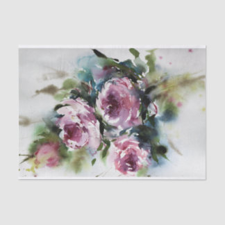 Papel De Seda Rosas de aquarelas - para desacoplamento de móveis