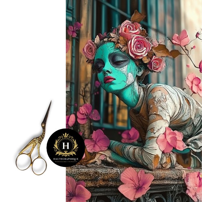 Papel De Seda Rosas de Estátua Floral Gótica Whimsical (Criador carregado)