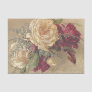 Papel De Seda Rosas de Natal Vitorianas