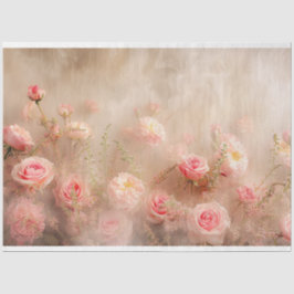 Papel De Seda Rosas de Peões Florais Colar Separação Rosa