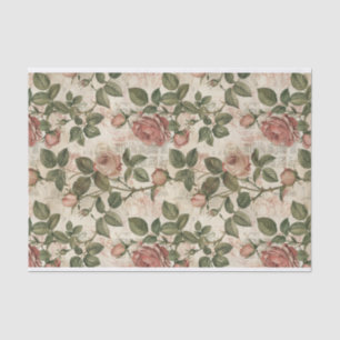 Papel De Seda Rosas de rosa claro no padrão Newsprint de Abstrat