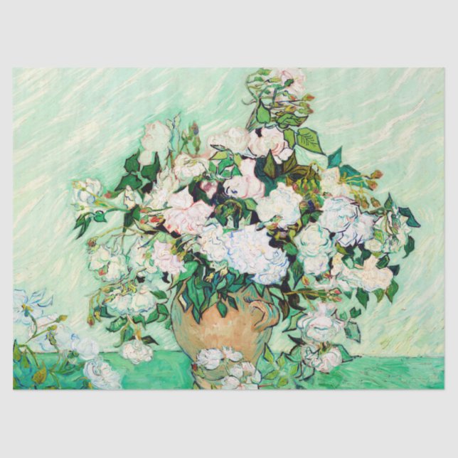 Papel De Seda Rosas de Vincent Van Gogh, Disoupage (Frente )