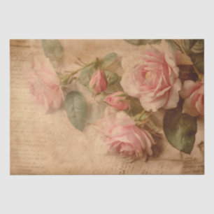 Papel De Seda Rosas de Vintage Rosas de Aquarela Rosa Rosa Rosa 