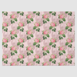 Papel De Seda Rosas e crânios na página de dissociação rosa