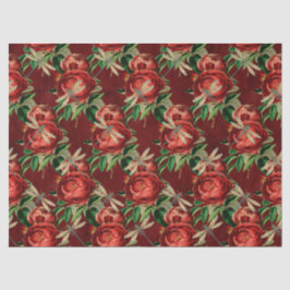 Papel De Seda Rosas e Libélulas (Desenho 5)
