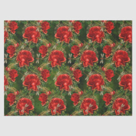 Papel De Seda Rosas e Libélulas (Design 12)