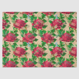 Papel De Seda Rosas e Libélulas (Design 16)