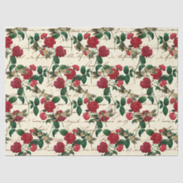 Papel De Seda Rosas e Libélulas (Design 18)