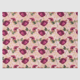 Papel De Seda Rosas e Libélulas (Design 4)
