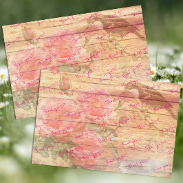 Papel De Seda Rosas e pássaros de agradecimentos ao cliente