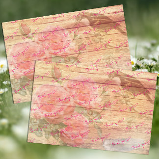 Papel De Seda Rosas e pássaros de agradecimentos ao cliente