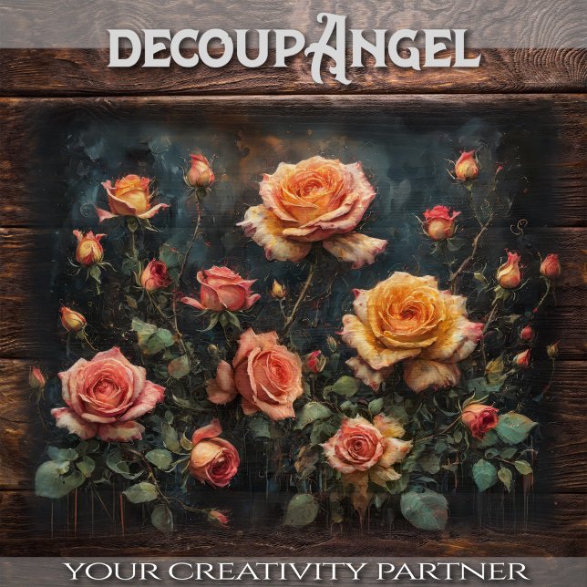 Papel De Seda Rosas - elegância floral - desacoplamento - Papelã (Criador carregado)