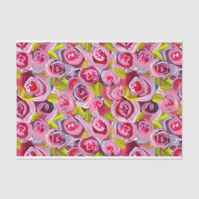 Papel De Seda Rosas em rosas em rosas (Frente )