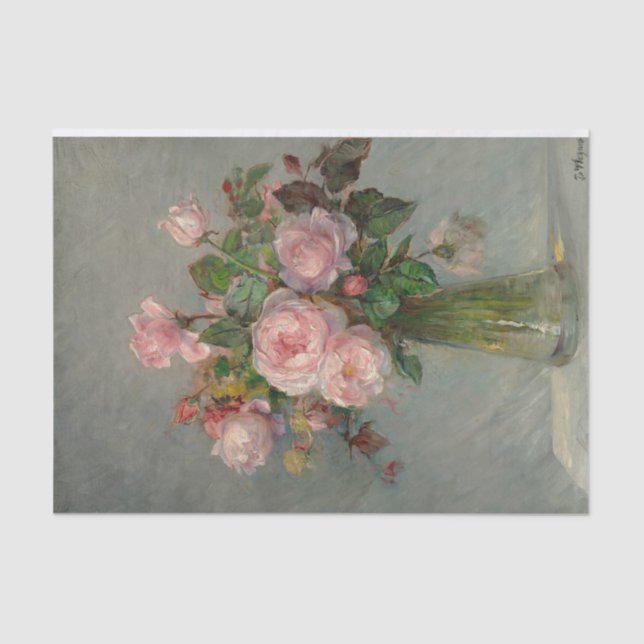 Papel De Seda Rosas em um Vase (Frente )