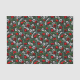 Papel De Seda Rosas Florais Red Elegant