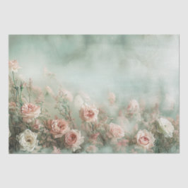 Papel De Seda Rosas Floral Vintage Pastel Desligamento de Peões