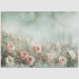 Papel De Seda Rosas Floral Vintage Pastel Desligamento de Peões