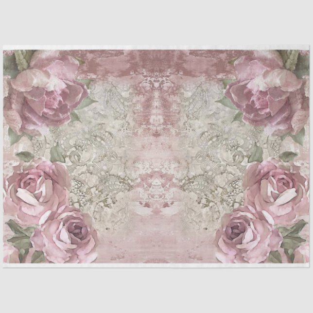 Papel De Seda Rosas para o Design 19 da Série de Desligar (Frente )