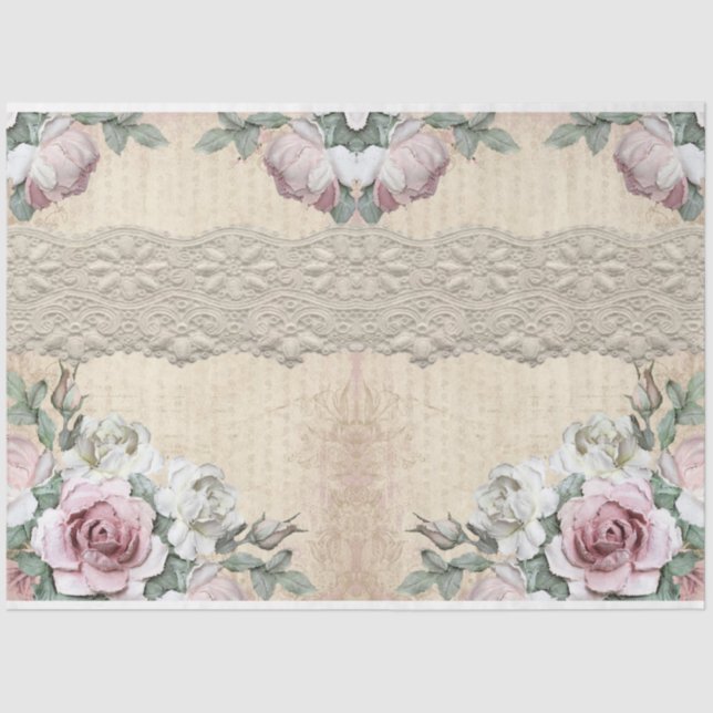 Papel De Seda Rosas para o Design 27 da Série de Desligar (Frente )