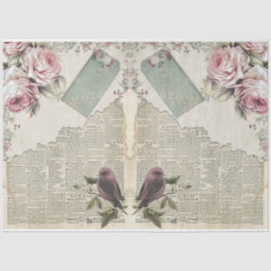 Papel De Seda Rosas para Série de Desenho de Decoupage 23