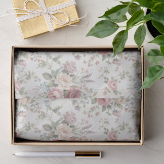 Papel De Seda Rosas Pastel Elegantes Shabby Chic