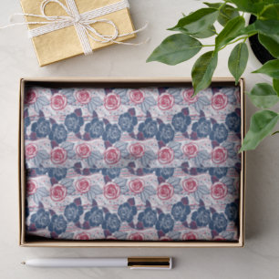Papel De Seda Rosas patrióticas e estrelas em vermelho branco e