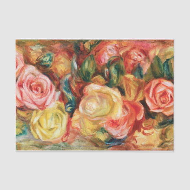 Papel De Seda Rosas por Pierre Auguste Renoir   (Frente )