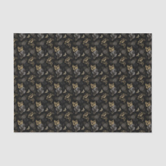 Papel De Seda Rosas Pretos e Dourados Borboletas Gito