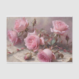 Papel De Seda Rosas Rosa Elegantes