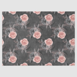 Papel De Seda Rosas Rosa Esmagadas na Decoupage do Carvão