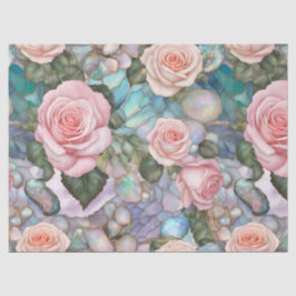 Papel De Seda Rosas Rosa, Pebbles Iridescentes Dissociam Tecido