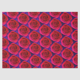 Papel De Seda Rosas Rosa Vermelhas Modernas Padrão Floral