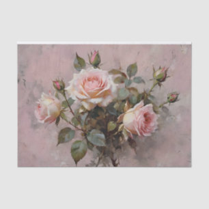 Papel De Seda Rosas Rosas Decoupagem Aquarela