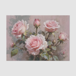 Papel De Seda Rosas Rosas Decoupagem Aquarela