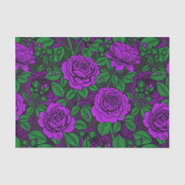 Papel De Seda Rosas roxas (Frente )