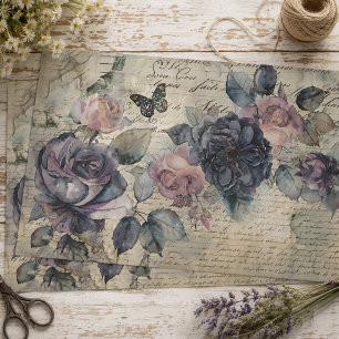 Papel De Seda Rosas roxas e cor-de-rosa na Desvinculação de Scri
