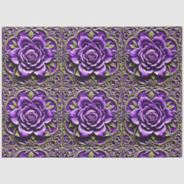 Papel De Seda Rosas Roxos - Bela Coleção Popular