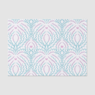 Papel De Seda Rosas silvestres e borboletas /rosa/verde claro/am
