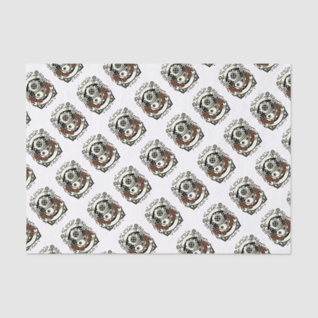 Papel De Seda Rosas vermelhas de mergulhadores no Mar Profundo V (Frente )