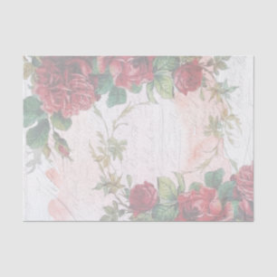 Papel De Seda Rosas vermelhas desbotadas e desbotadas Escrevendo